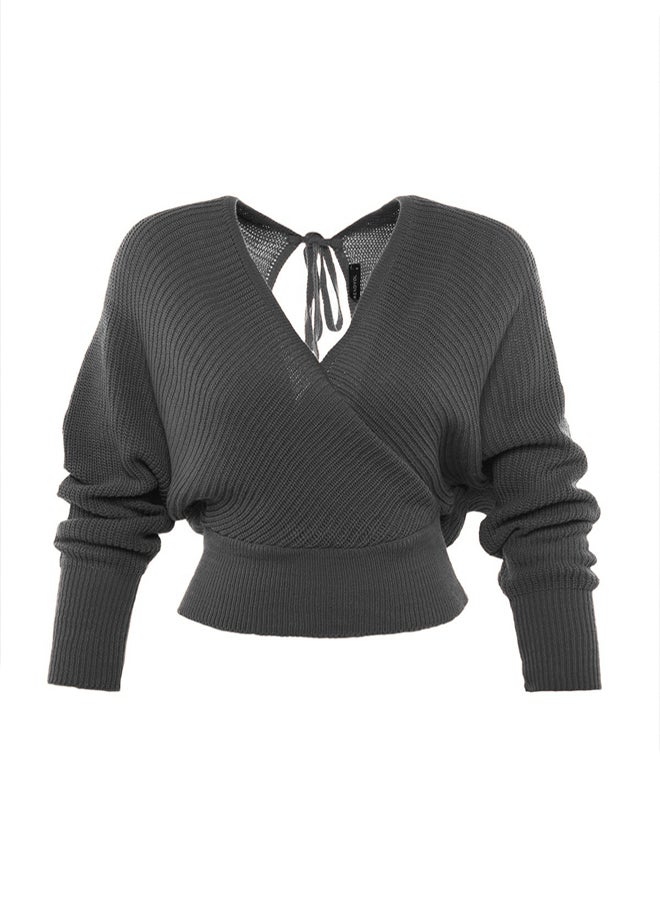 trendyol Anthracite Double Breasted Knitted Sweater - Image 5
