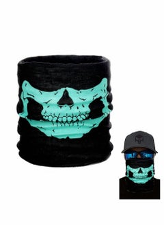 SYOSI Scarf Skull Half Face, Skeleton Motorcycle Scary Horror Party Halloween Mask Gift Skull print Multi-Purpose Scarf/Bandana/Mask For Men and Women  - Image 1