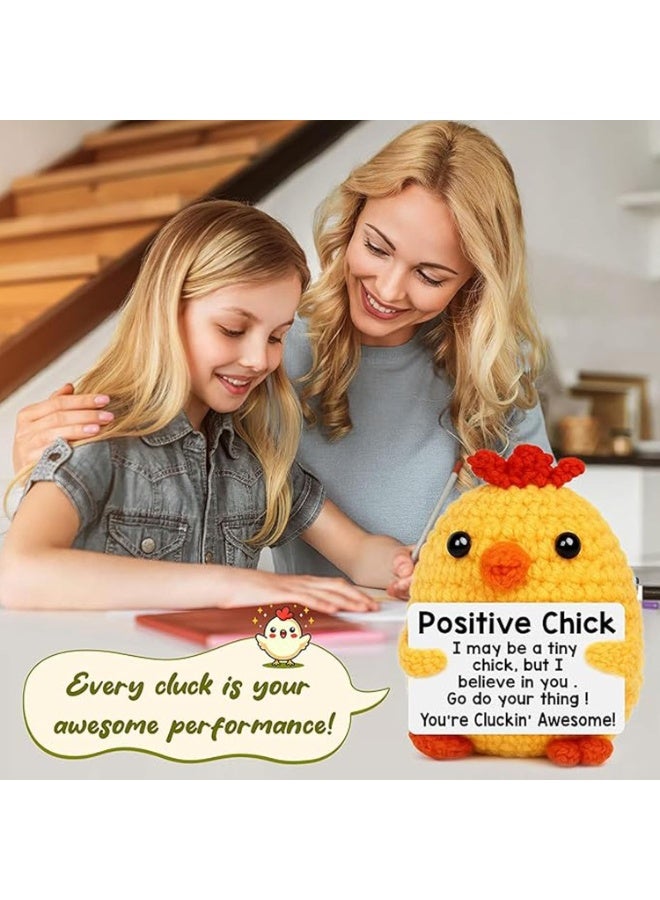 GROIC Positive Pocket Chicken Doll, Funny Emotional Support Knitted Chicken Toy with Positive Card, Woolen Crochet, Cheer Up Graduation Gift, Encouragement for Friends - Image 4