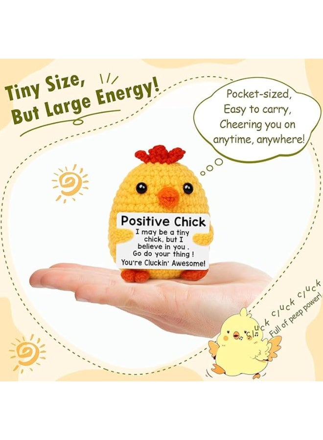 GROIC Positive Pocket Chicken Doll, Funny Emotional Support Knitted Chicken Toy with Positive Card, Woolen Crochet, Cheer Up Graduation Gift, Encouragement for Friends - Image 5