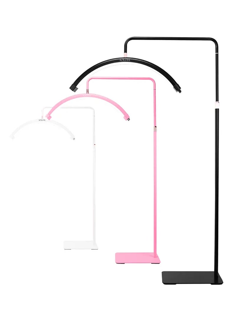 Eyelash LED Floor Light, Half Moon Lamp for Lash Extension Lighting for Beauty, Skincare, Eyebrows, Filming Content Creation with Phone Holder