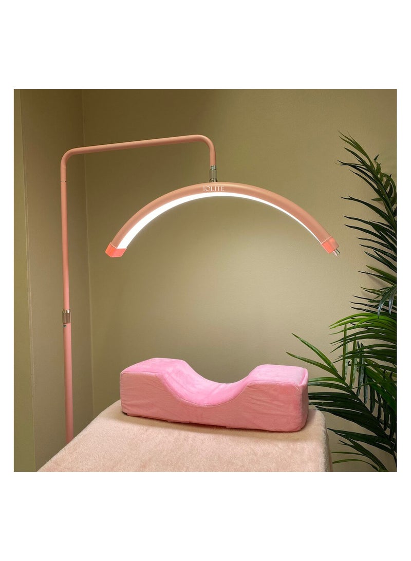 Eyelash LED Floor Light, Half Moon Lamp for Lash Extension Lighting for Beauty, Skincare, Eyebrows, Filming Content Creation with Phone Holder