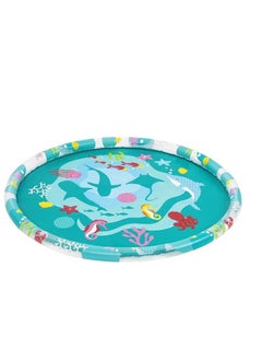 Bestway sprinkler splash pad, kids outdoor garden paddling pool, marine-life ocean print splash pad sprinkler  - Image 1