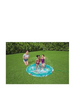 Bestway sprinkler splash pad, kids outdoor garden paddling pool, marine-life ocean print splash pad sprinkler  - Image 2