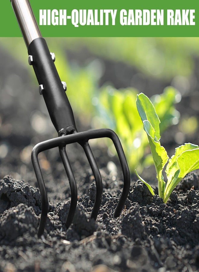 BARAYSTUS Long Hand Cultivator, Carbon Steel & Stainless Steel Tiller Cultivator, Garden Cultivator with Telescopic Handle and Soft Handle Cover, Hand Tiller for Digging Loosening Weeding - Image 4