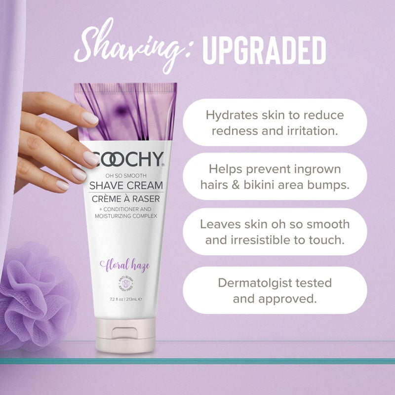 Coochy Shave Cream - Moisturizing Shave Lotion - Gentle Intimate Shaving Cream - For Bikini Area, Underarms, Legs & More - Rash-Free, Hydrating Formula - Floral Haze, 7.2 oz - Image 2