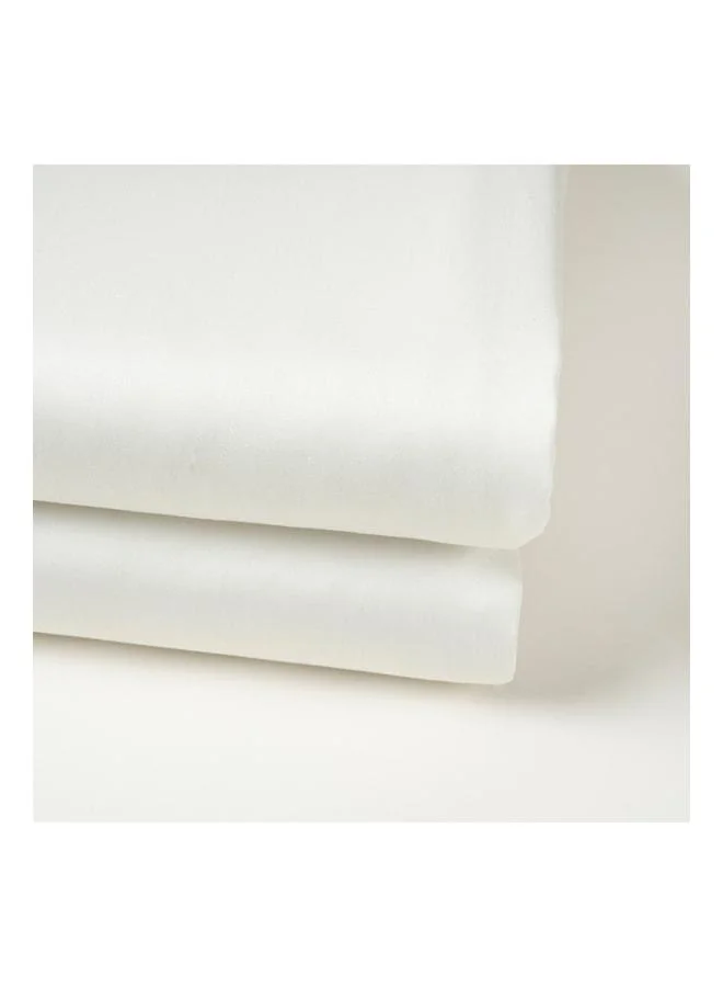 Zsa Zsa Zsu  Solid Ecru Double Size Cotton Satin Elastic Sheet.  | Best Price UAE
