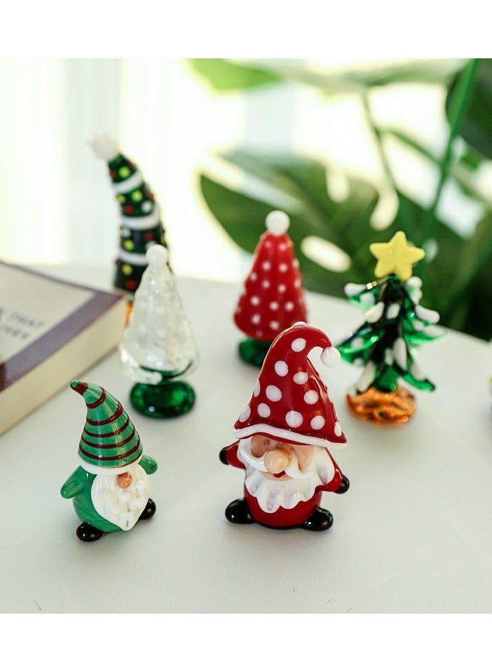 Christmas Glass Ornament Christmas Tree Santa Claus Creative Home Cartoon Mini Ornament  - Image 4