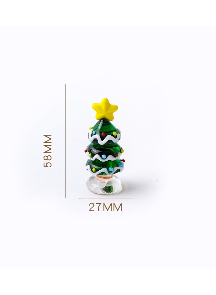 Christmas Glass Ornament Christmas Tree Santa Claus Creative Home Cartoon Mini Ornament  - Image 1