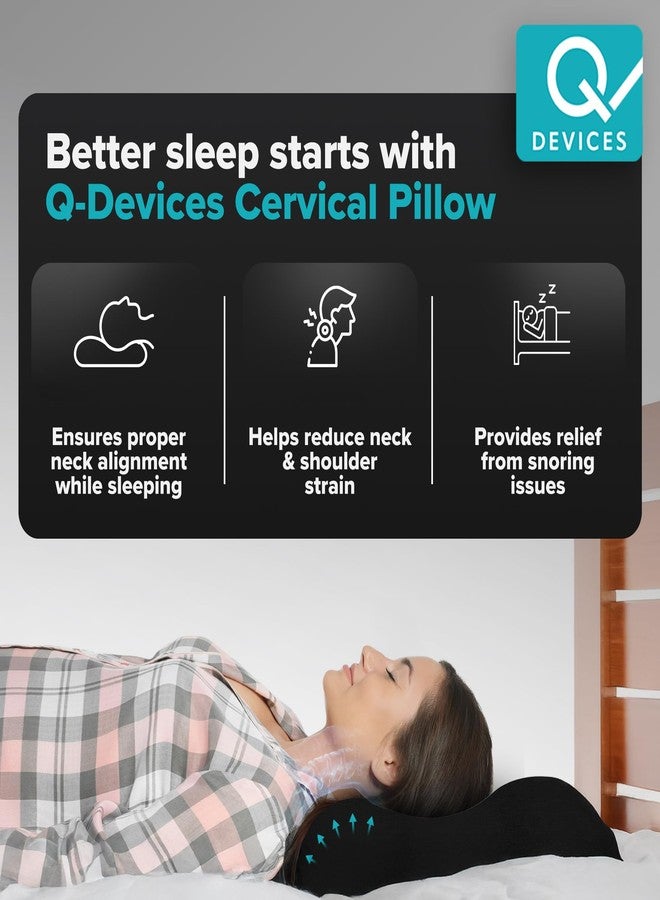 Q Devices Contour Neck Pillow: Orthopedic Cervical Support for Pain Relief, Ergonomic 2-Height Design for Side & Back Sleepers, Breathable & Durable Support for Spine & Shoulders - Image 2