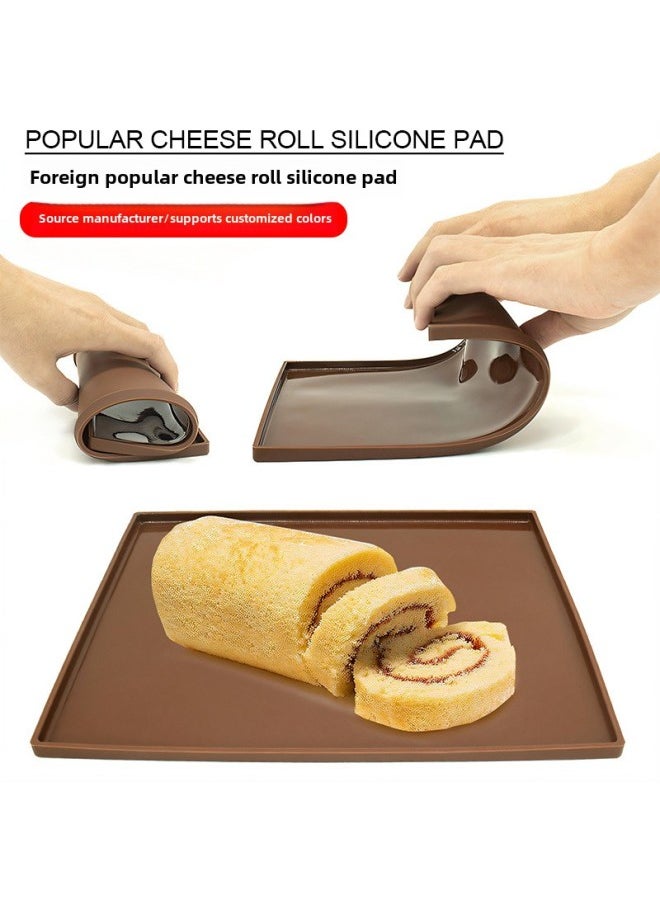 Generic - Supply Cake Roll Silicone Baking Mat Household Multifunctional Cake Mat Swiss Roll Mat Oven Baking Tools-Size:Swiss Roll Cushion Rectangular (30cm*40cm) - Image 1
