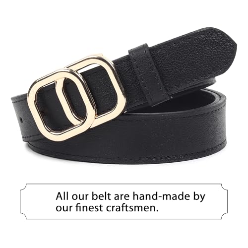 ZORO Vegan Leather Belt For Women | Formal/Casual | Fits On Upto 38 Inches Waist Size, Black - Image 2