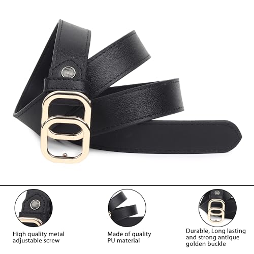 ZORO Vegan Leather Belt For Women | Formal/Casual | Fits On Upto 38 Inches Waist Size, Black - Image 3