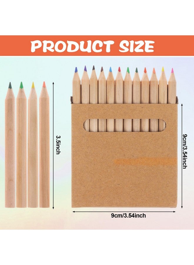TBoxBo 900Pcs/75 Boxs Mini Drawing Colored Pencils 3.5 Inch Portable Short Fat Color Pencils Pre-sharpened Colored Pencils Mini Colouring Pencil Packs for Drawing,Sketching,Coloring Books, 12-Color - Image 2