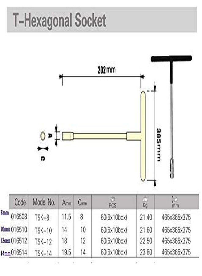 MLD Automobile Motorcycle Hex T-Spanner Combo 12 mm, 14 mm - Image 2