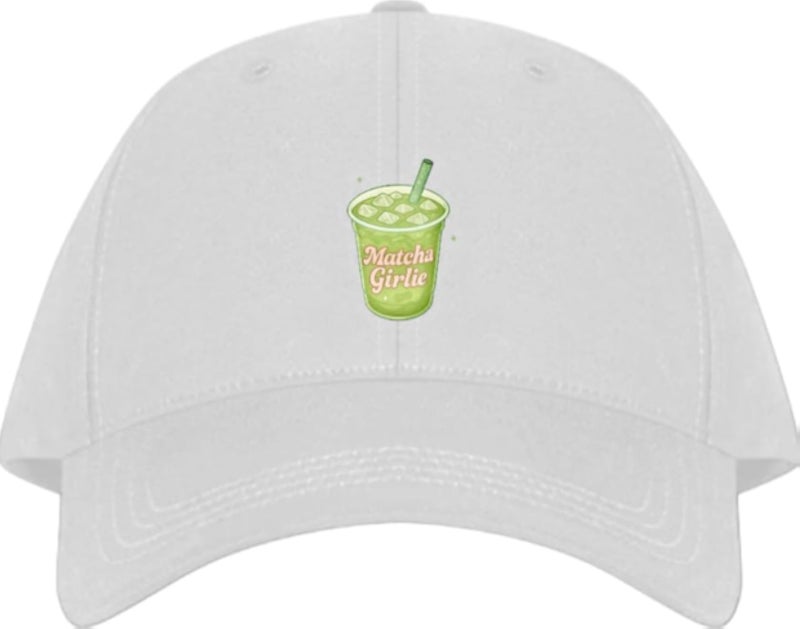 Matcha Girlie Plain unisex baseball cap White