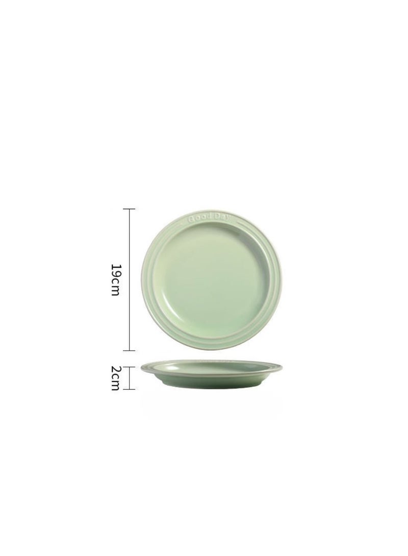 HAOWINS-PAN Ceramic Plates, Lightweight Reusable Unbreakable Dinner Plates, Healthy for kitchen Camping Picnic Adult, for Microwave and Dishwasher, Green - Image 4