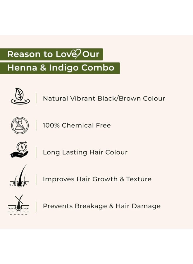 INDUS VALLEY Bio Organic 100% Pure Indigo Powder & Herbal Henna Powder Hair Color Combo Kit for Natural Hair Dyeing - Black, Indigo - 100 gm Each, Without Preservatives - Image 5