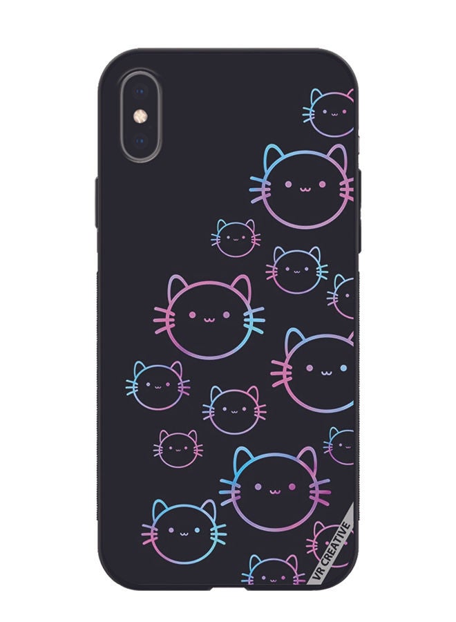 VR CREATIVE Protective Case Cover For Apple iPhone XS Max Cat Face Design Multicolour - Image 1