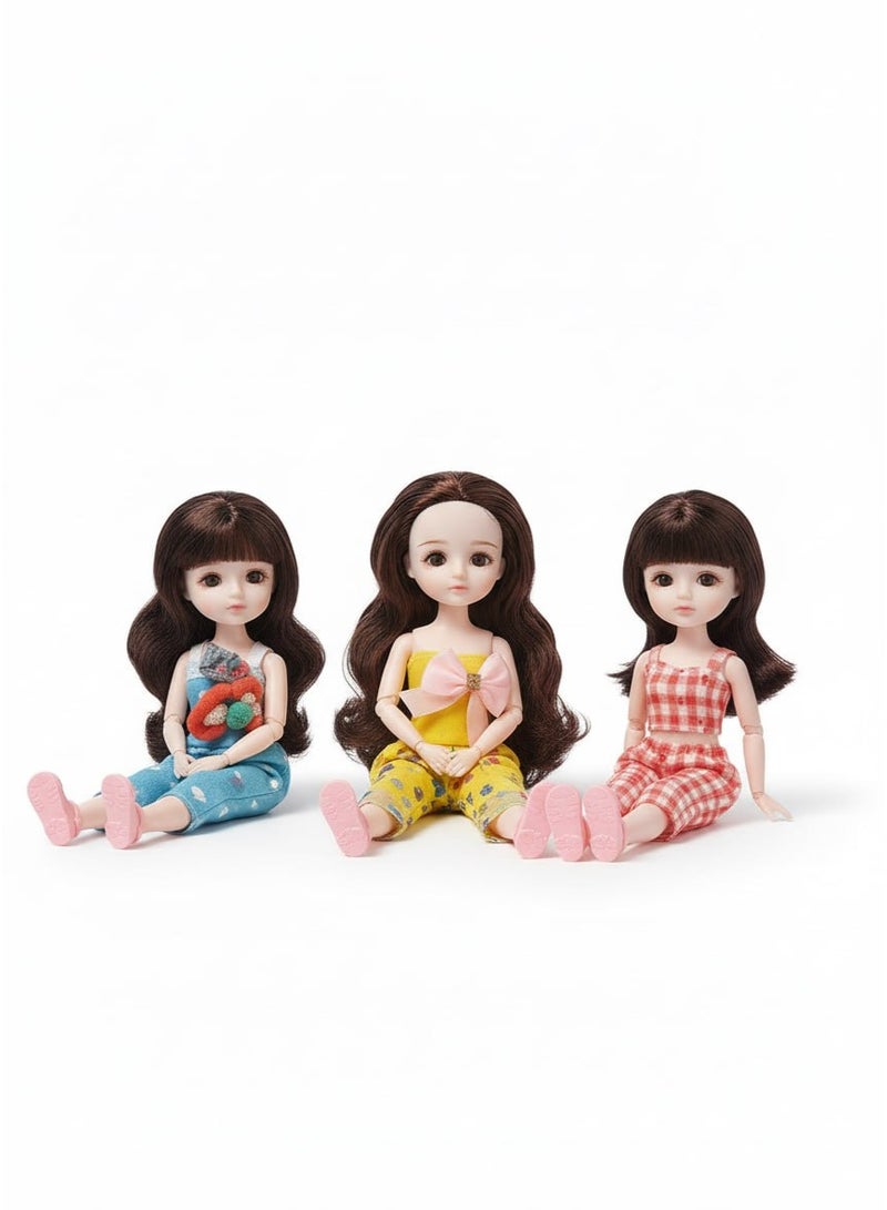 multi-design and colors - 1 pcs - A doll toy for girls, both young and old, with multiple designs, a beautiful dress, and articulated joints for movement. It features various styles and long hair in stunning colors. A doll toy with intricate details for movement in all directions. This is a doll that serves as a beautiful decorative piece for the home or office in all positions (multi-design and colors). - Image 3