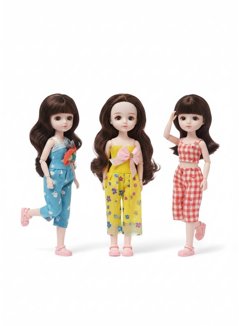 multi-design and colors - 1 pcs - A doll toy for girls, both young and old, with multiple designs, a beautiful dress, and articulated joints for movement. It features various styles and long hair in stunning colors. A doll toy with intricate details for movement in all directions. This is a doll that serves as a beautiful decorative piece for the home or office in all positions (multi-design and colors). - Image 2