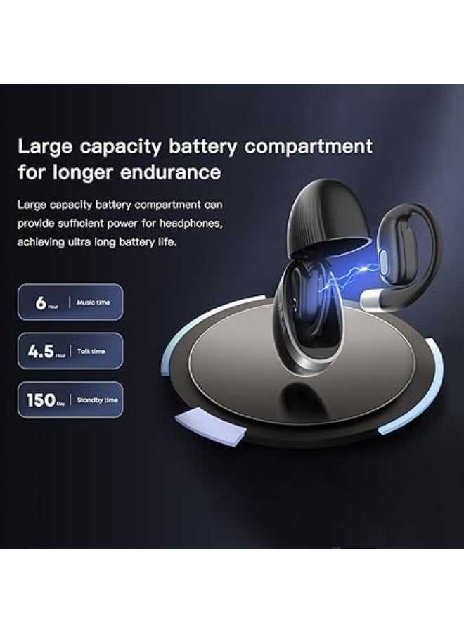 PEJE L09 Bluetooth Earphones, Wireless Earbuds,Air Conduction Bluetooth 5.3 Headphone Sport,2025 Bluetooth Earbuds Stereo Deep Bass Over Ear Bud, 24 Hours of Playtime, for Workout/Running (Beige) - Image 2