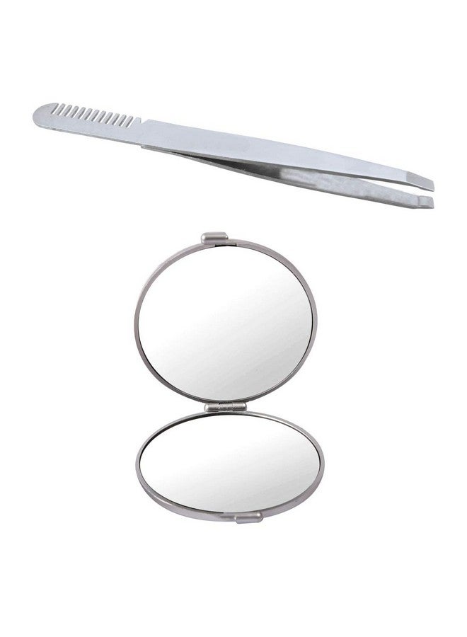 GUBB Perfect Brow Kit - Compact Mirror & Slant Tip Tweezer For Eyebrows With Brow Comb - Image 1