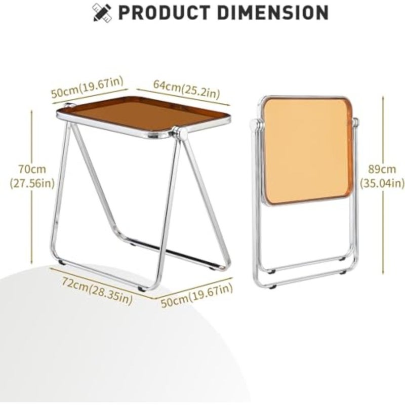 Acrylic Folding Table, Portable Laptop Bed Tray Desk, Adjustable Snack Side Table for Couch, Bedroom, Office and Small Spaces - Image 3