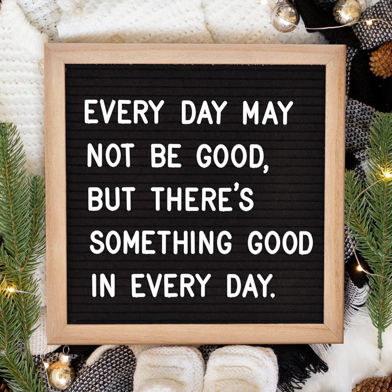 Veskaoty Felt Letter Board with 294 Letters, Numbers & Symbols - 10 x 10 inch Changeable Message Board with Wooden Frame Wall Mount Hook, Black & Wood - Image 4