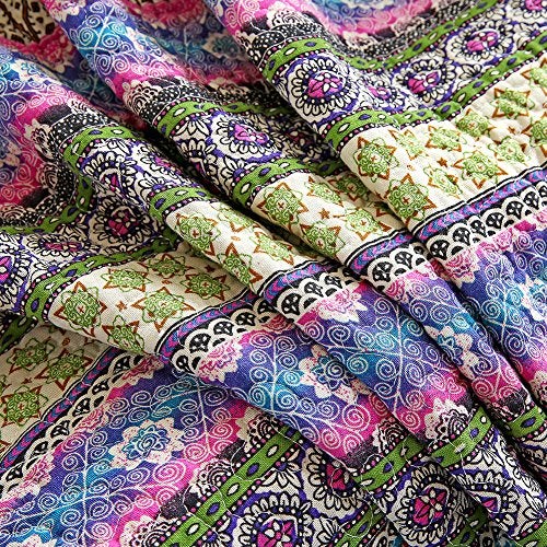 NEWLAKE بطانية كويليت NEWLAKE مع تصميم زهور عكسي، جاكار أزرق، 60X78 بوصة - Image 5