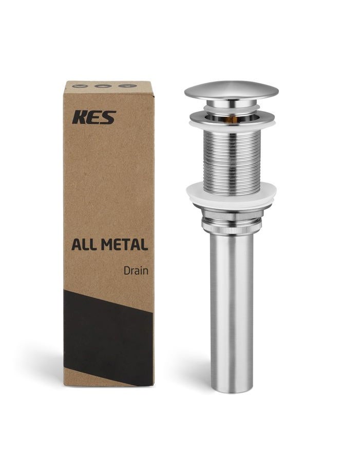 Kes Bathroom Sink Drain Without Overflow Vessel Sink Lavatory Vanity Pop Up Drain Stopper Brushed Nickel Finish, S2008D-BN - Image 1