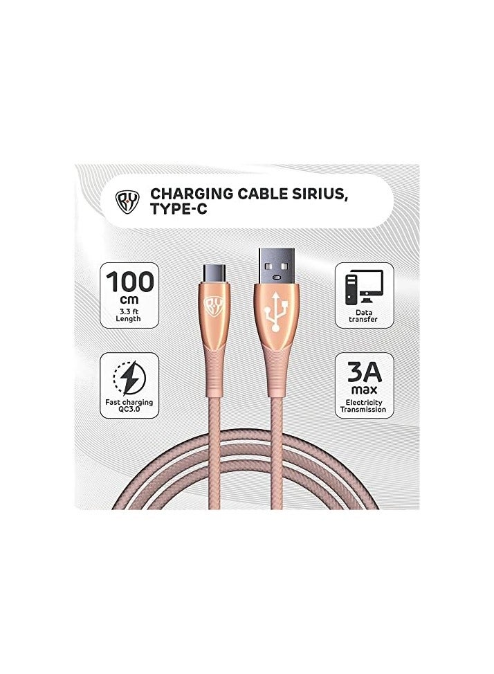حسب العالم كابل USB من النوع C، كابل USB C للشحن السريع 1 متر QC3.0، 3A، نقل البيانات، متوافق مع Samsung S21 S20 Note 20 10 9 Huawei P30 P20 Lite Mate 20 Pro P20 LG G5 G6 Xiaomi Mi 11 - Image 2