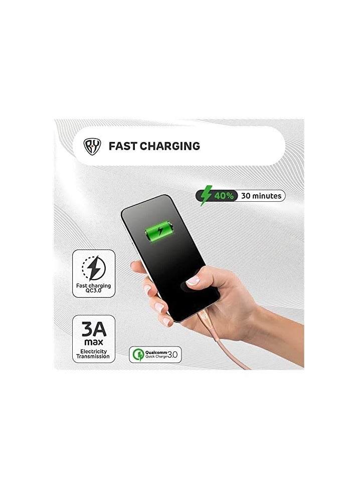حسب العالم كابل USB من النوع C، كابل USB C للشحن السريع 1 متر QC3.0، 3A، نقل البيانات، متوافق مع Samsung S21 S20 Note 20 10 9 Huawei P30 P20 Lite Mate 20 Pro P20 LG G5 G6 Xiaomi Mi 11 - Image 4