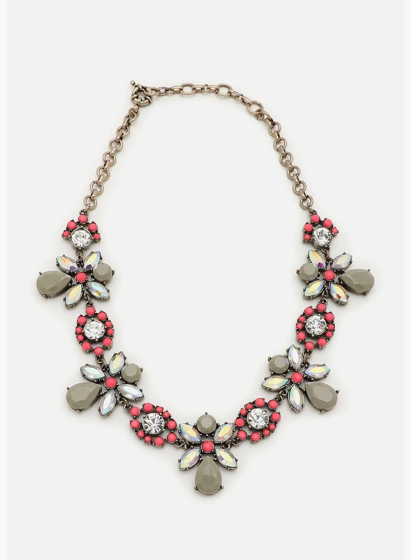 SOHI Gold Plated Designer Stone Necklace