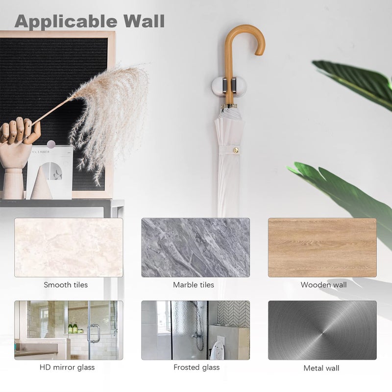 BEZOX Broom Holder, 3 PCS Wall Mount Mop Organizer Gripper, Self-adhesive Cleaning Suppliers Hanger Stands Rack for Bathroom, Kitchen, Garden, Garage Organization Storage - Image 5