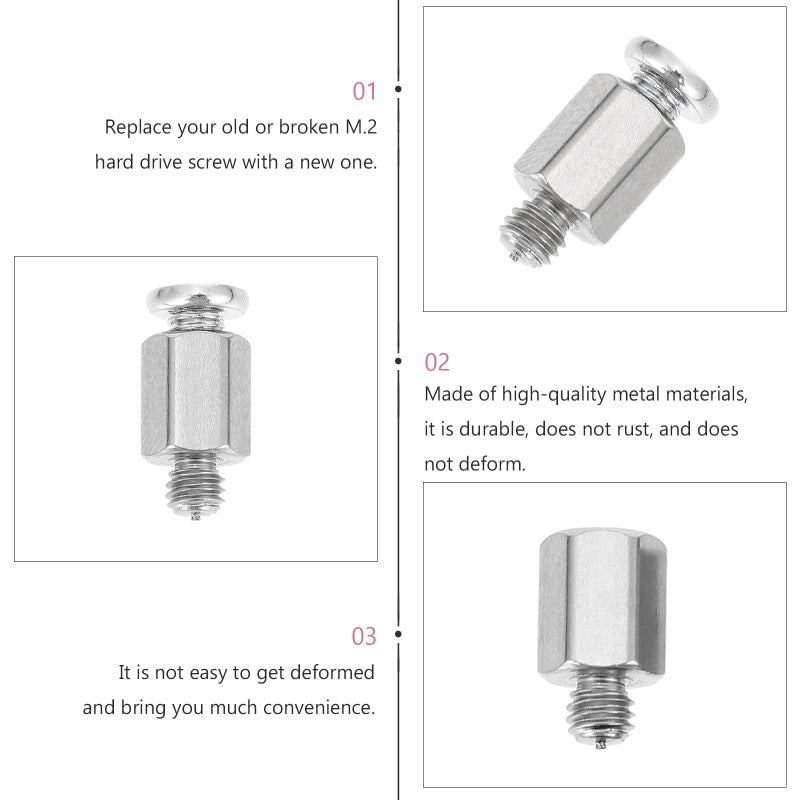 M2 SSD Mounting Screws Kit 20PCS Hex Head Metal For Desktop Laptop Motherboard - Image 4