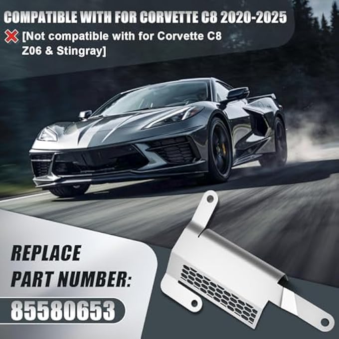 MSIZOY Front Left Lower Bumper Deflector Rear Air Deflector Shield Compatible with for Corvette C8 2020-2025 - Replacement for OEM 85580654, Reduces Drag & Protects Engine (Driver Side, Left) - Image 3