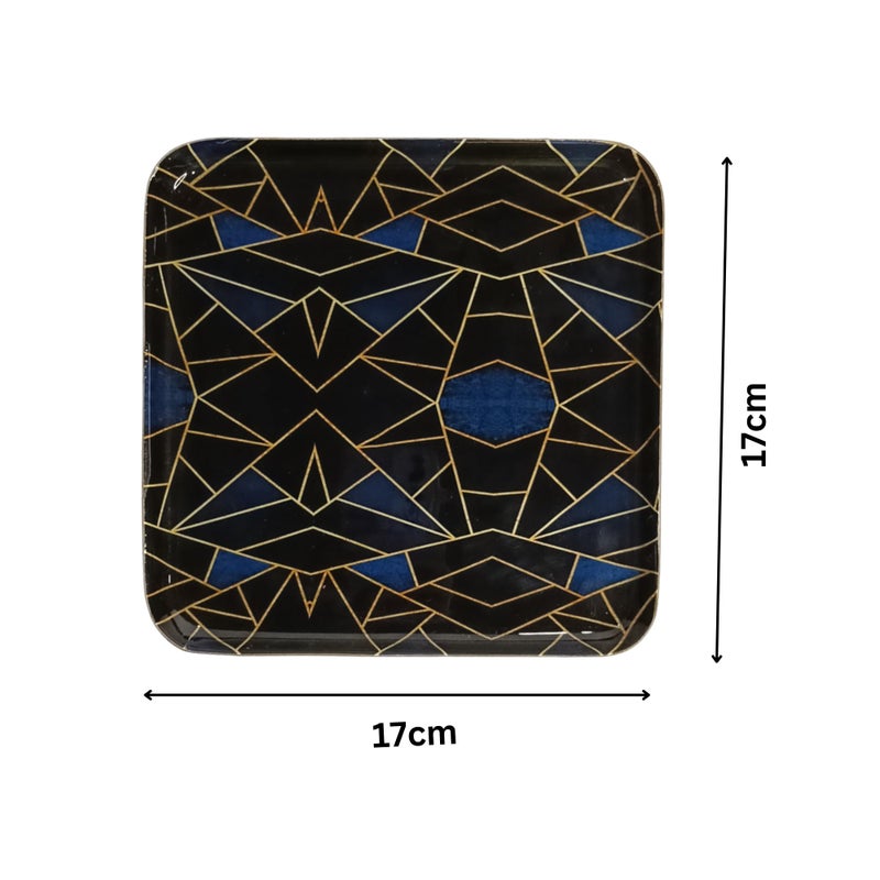 PRET HOMES Metal Serving Trays for Breakfast & Coffee Table | Perfect for Parties & Home Decor (Black) - Image 2