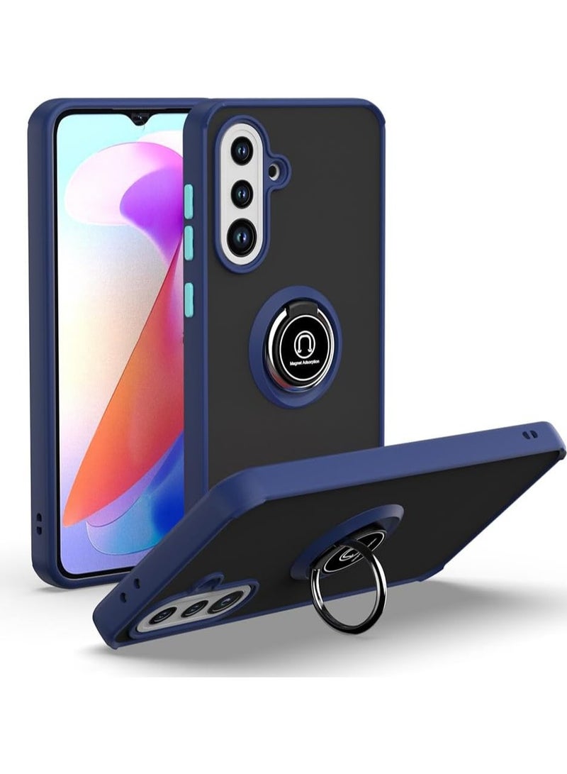 Case for Samsung Galaxy A26 Rotational Metal Ring Kickstand Cover Anti Fingerprint Scratch Resistance Matte Finish Case Soft TPU Bumper Magnetic Car Mount Cover for Samsung Galaxy A26 - Image 1