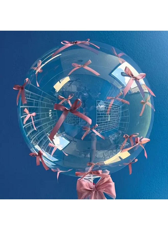 4 Transparent Bubble Balloons Rose Red Lotus Pink Black Bow Romantic Butterfly Wedding Engagement Birthday Decor - Image 3