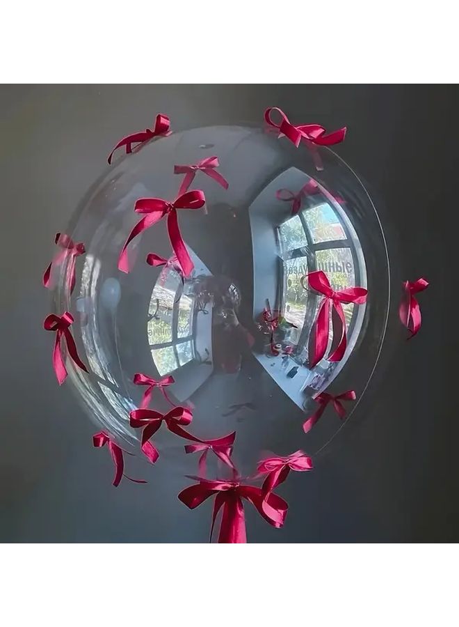 4 Transparent Bubble Balloons Rose Red Lotus Pink Black Bow Romantic Butterfly Wedding Engagement Birthday Decor - Image 5