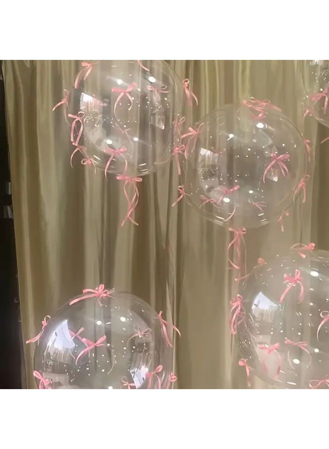 4 Transparent Bubble Balloons Rose Red Lotus Pink Black Bow Romantic Butterfly Wedding Engagement Birthday Decor - Image 4