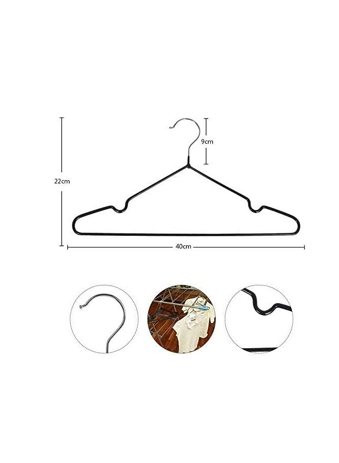 30-Piece Metal Wire Hanger Black/Silver 40x22 cm - Image 2