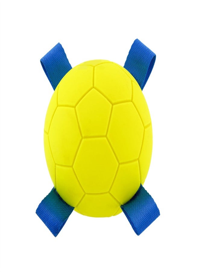 Hartz Dura Play Sports Soccer Dog Toy, Bacon Scented Squeaky Latex Yellow & Blue Toy, 1 Count - Image 1