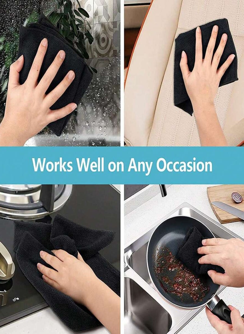 20 Pack Microfiber Cleaning Towels - Streak Free & Absorbent Towels for Kitchen & Car - Machine Washable Multi-Purpose Cloth for Easily Removes Grease & Stains - Image 2