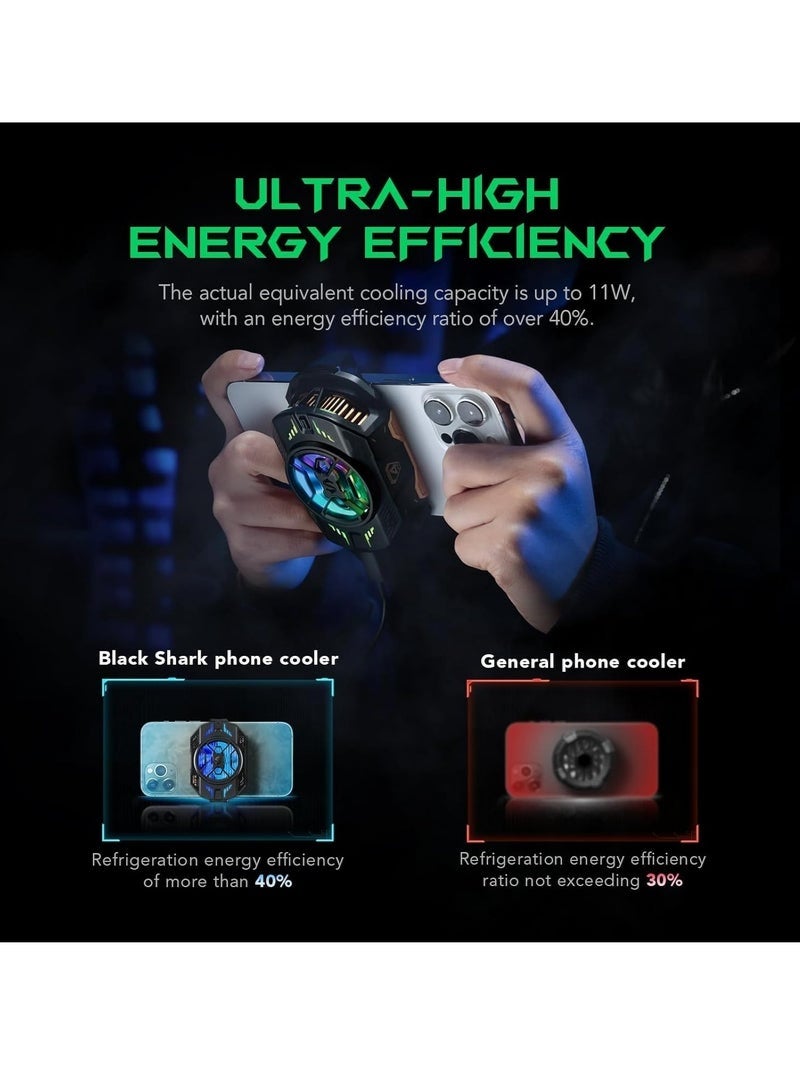 Arabest Black Shark FunCooler 4Pro BR41, Cell Phone Cooler for Gaming,27W Power Fast Cooling, In-APP Control, RGB Lighting and Universal Compatibility - Black - Image 4