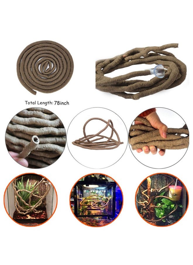 Kathson - Leopard Gecko Tank Accessories Bearded Dragon Habitat Decor Reptile Hanging Plants Artificial Bendable Climbing Vines Lizard Hidden Coconut Shell Hole Hut For Chameleon, Snake, Iguana, Turtle - Image 1