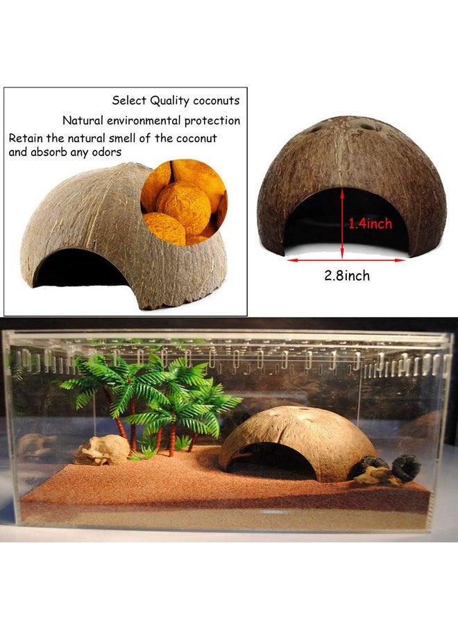 Kathson - Leopard Gecko Tank Accessories Bearded Dragon Habitat Decor Reptile Hanging Plants Artificial Bendable Climbing Vines Lizard Hidden Coconut Shell Hole Hut For Chameleon, Snake, Iguana, Turtle - Image 1