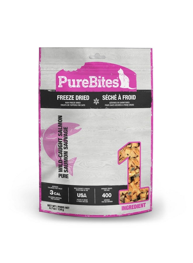 PureBites Freeze Dried Salmon Cat Treats, 4.7Oz | 134g - Jumbo Size - Image 1
