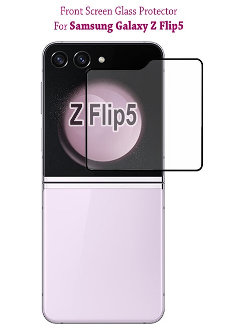 Screen Protector for Samsung Galaxy Z Flip 5 Front Tempered Glass Full Coverage Screen Guard 9H Hardness Anti Fingerprint Scratch Resistance for Samsung Galaxy Z Flip 5